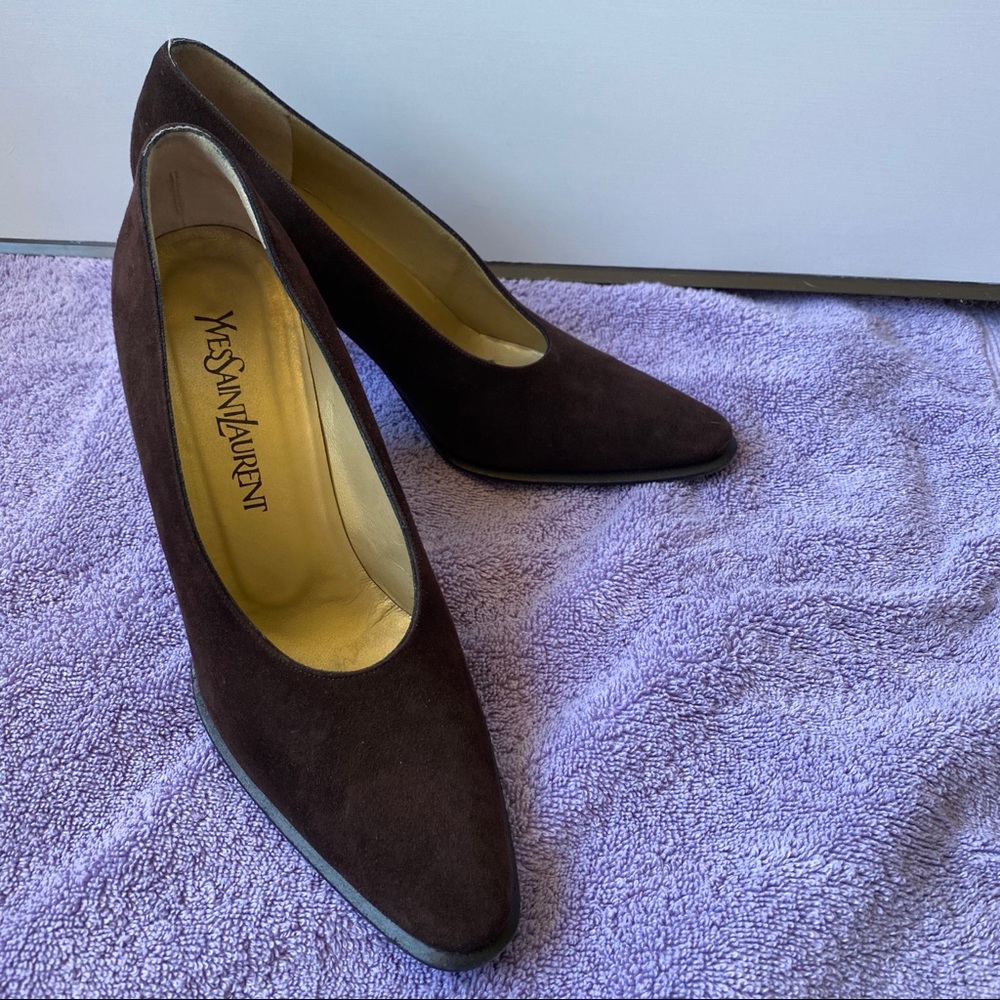Vintage YSL brown heels/pumps 7N